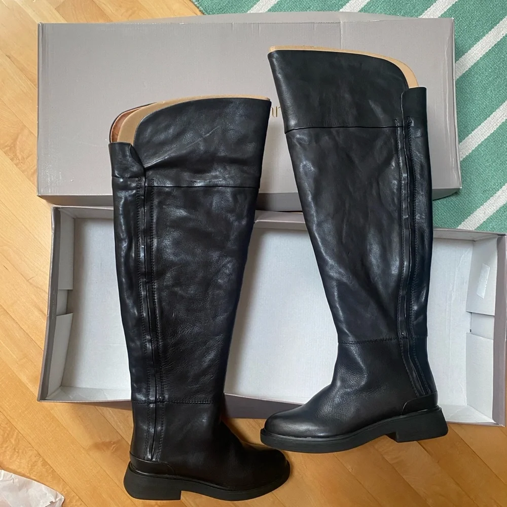 FRANCO SARTO Leather Boots Wide Calf
